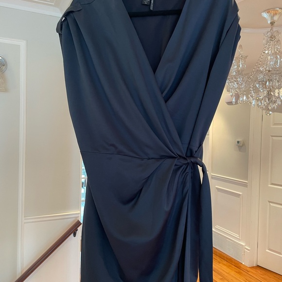 Navy Wrap Mini Dress - Picture 2 of 3
